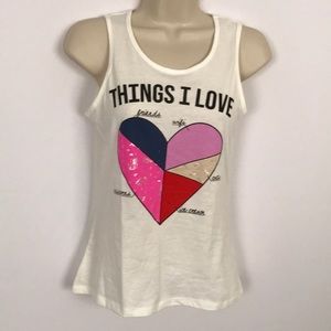 Girls tank “things I Love” tank size XL